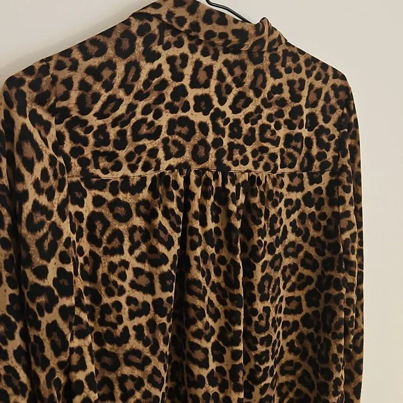 Leopard Print Button-Down Shirt - Picture 6 of 8